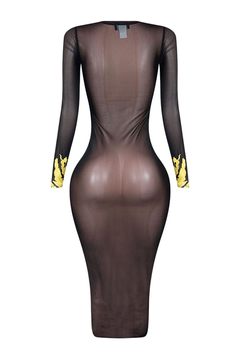 Say My Name Mesh Print Dress